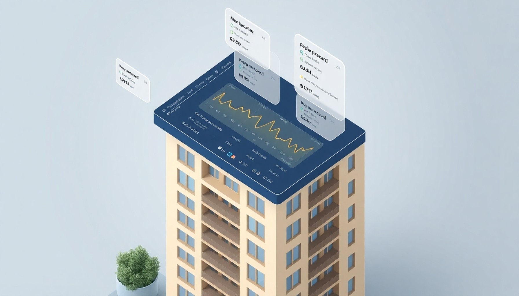 Dijital apartman yönetim platformu şeffaflık soyut illüstrasyon