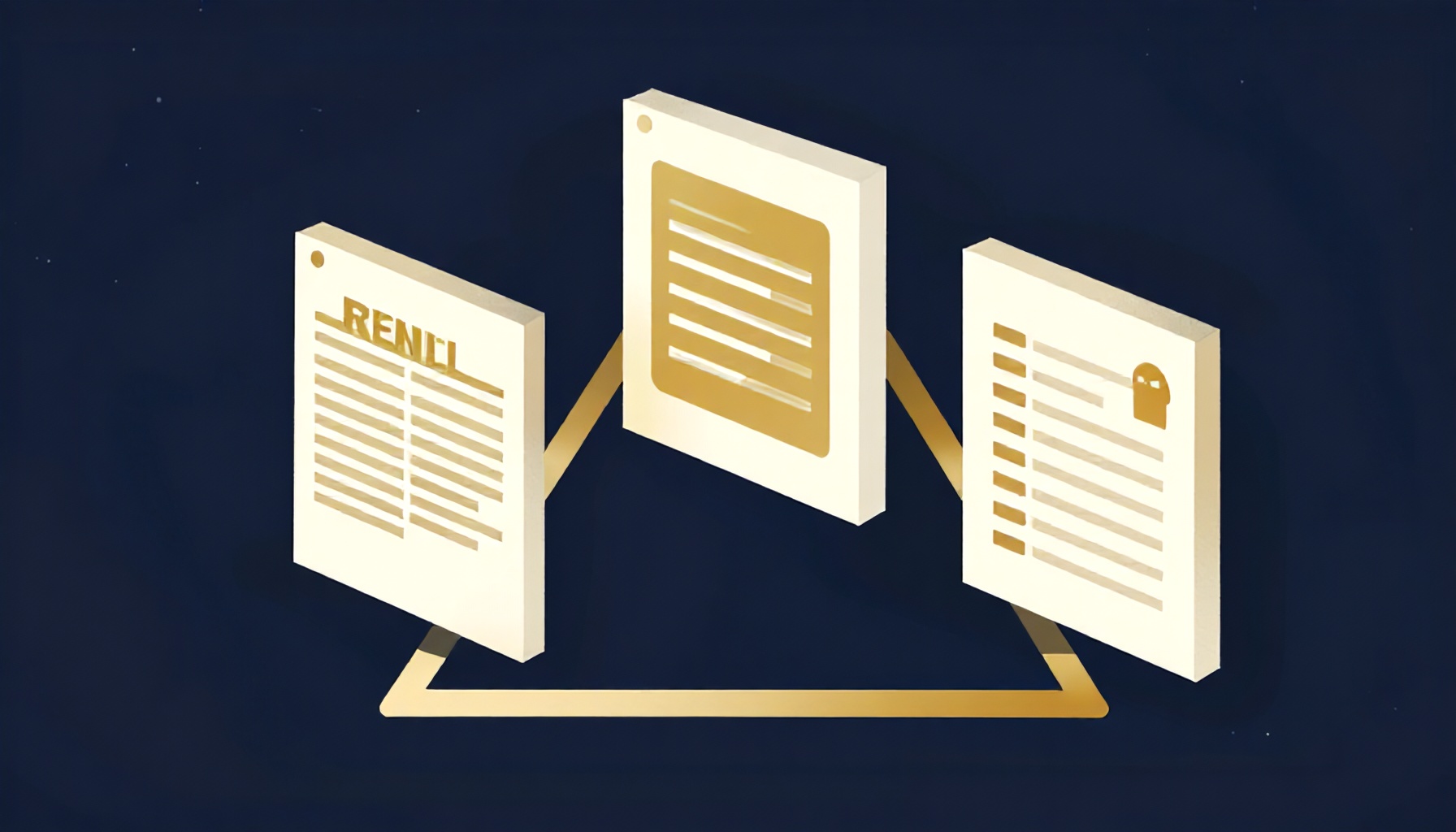 Kiracı, kiraya veren ve yönetim arasındaki ilişkiyi gösteren editoryal illüstrasyon