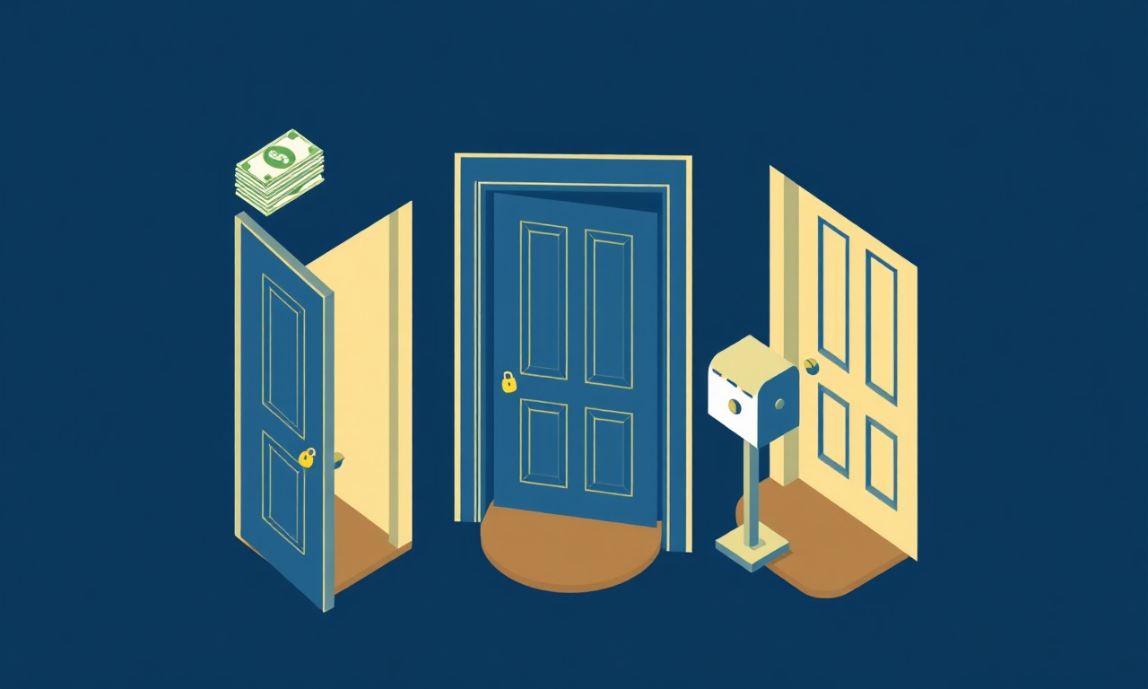 Aidat anlaşmazlığı senaryoları - apartman kapıları ve borç göstergeleri illüstrasyonu