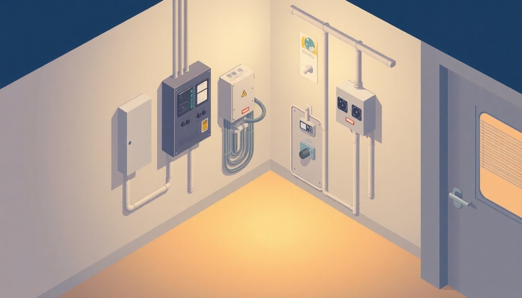 Ortak elektrik panosundan kaçak bağlantı yapılan apartman alt katı görseli