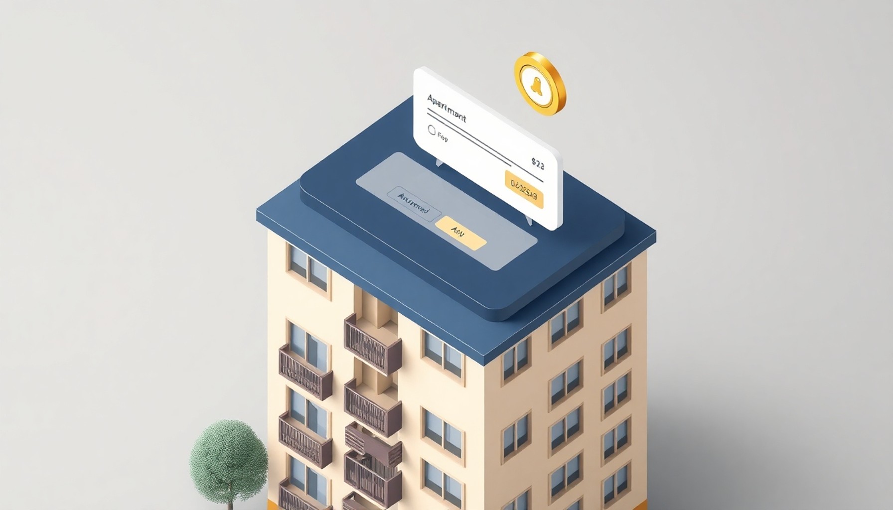 Apartman yönetim platformunda şikayet kaydı oluşturmayı gösteren izometrik illüstrasyon