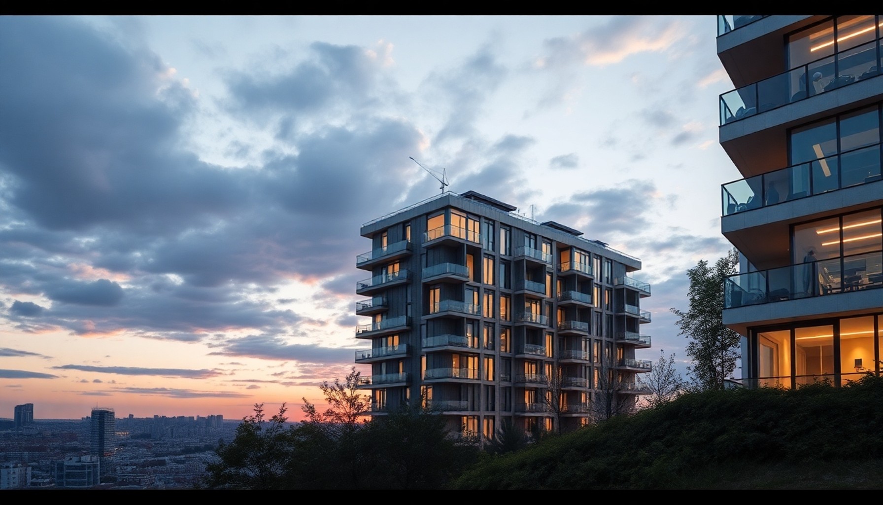 İstanbul'un merkezinde bulunan modern bir apartman binası