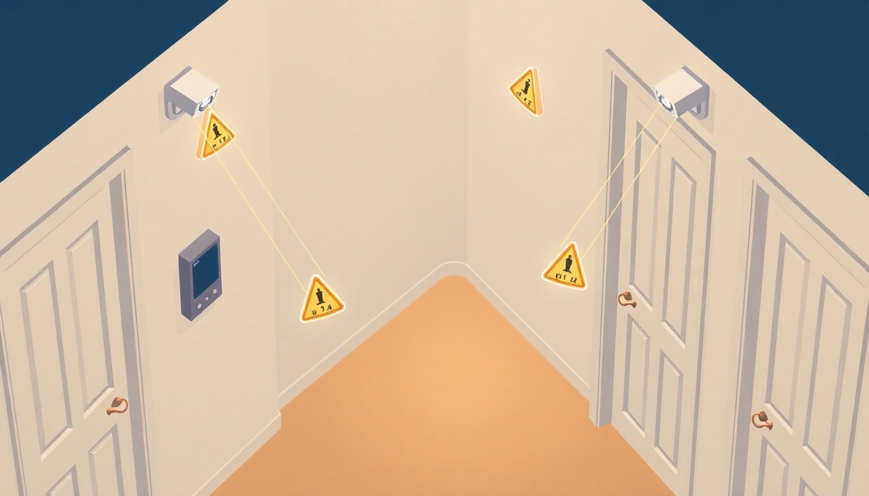 Apartman koridorunda sorunlu kamera konumlandırma örnekleri