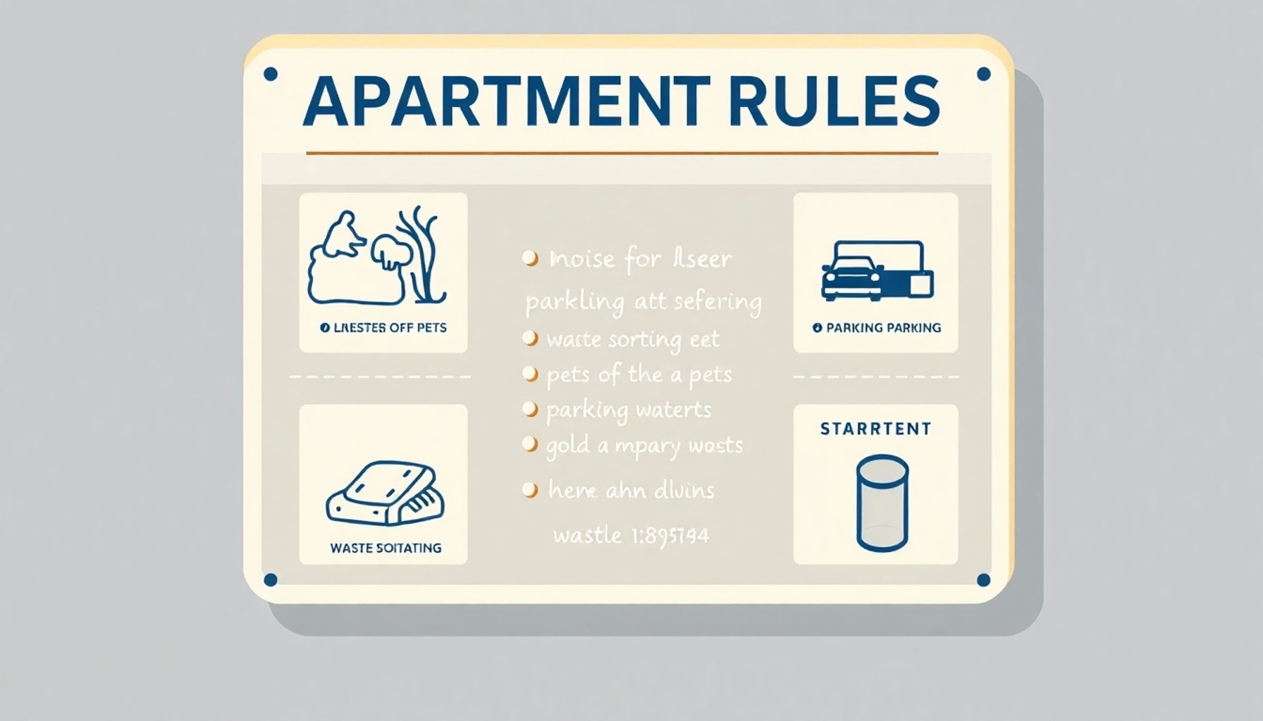 Apartman iç düzen kuralları ve kiracıya uygulanan kararlar illüstrasyonu