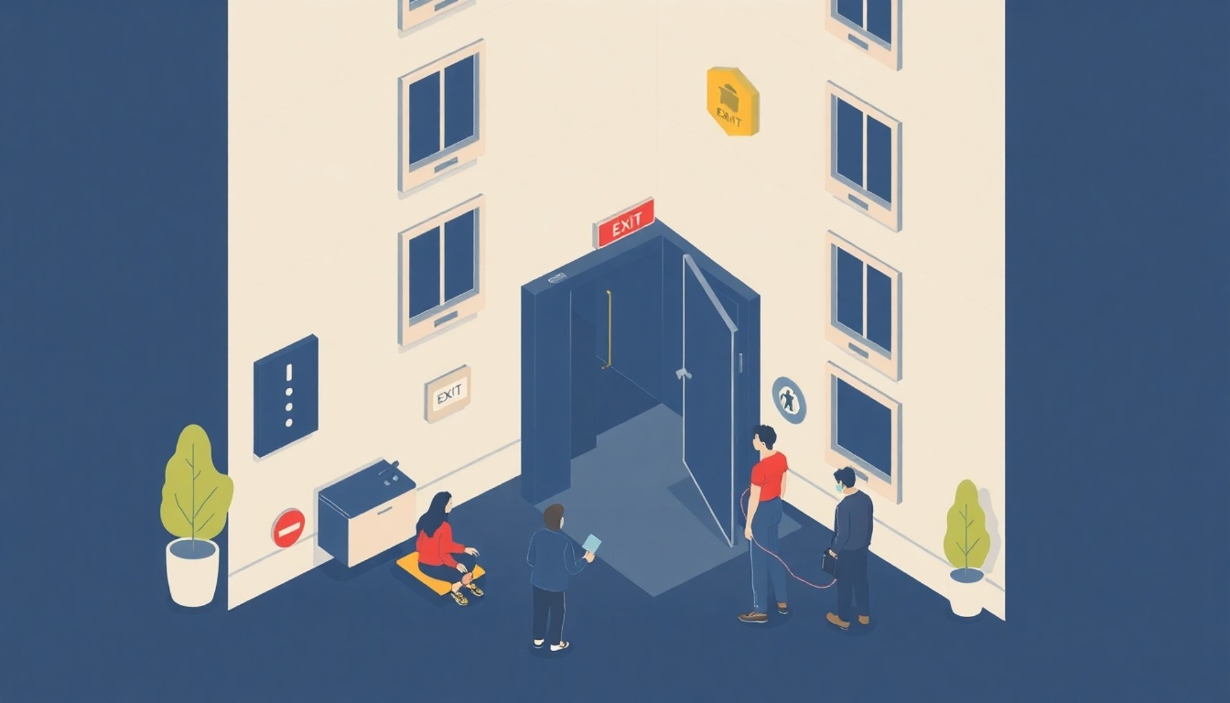 Apartman çıkışını kapatan araç acil durum