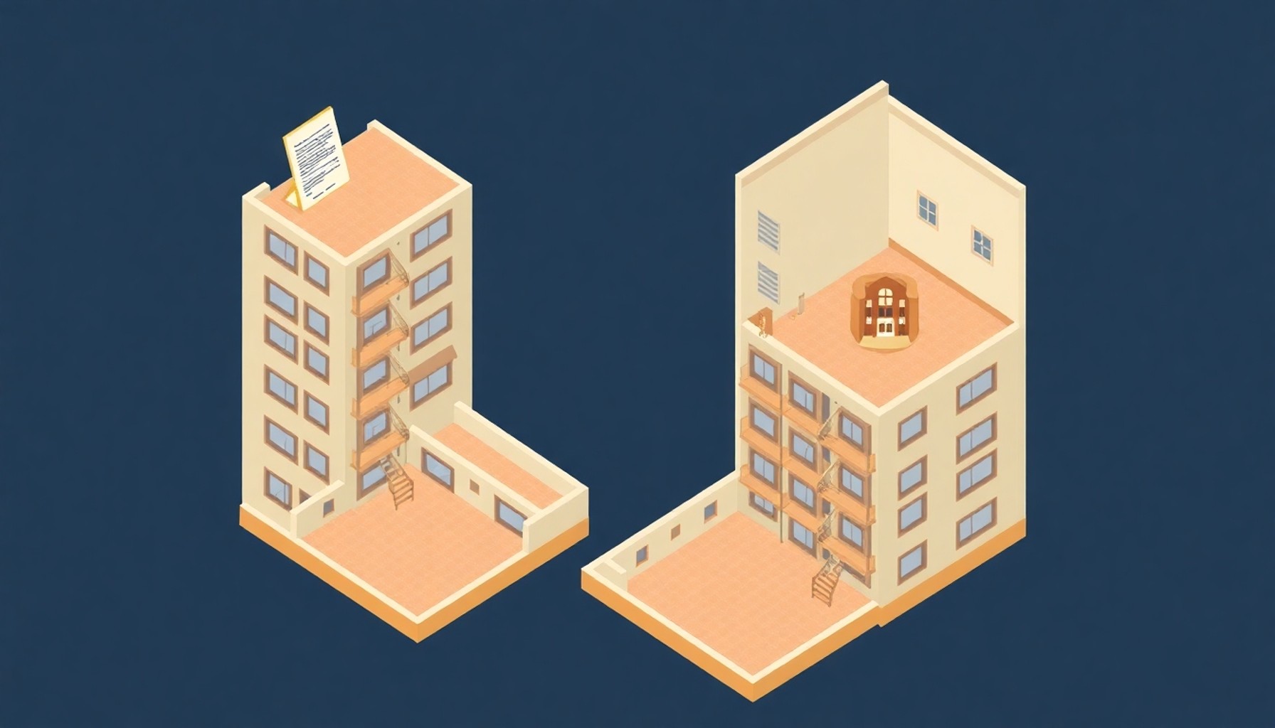 Kiracı hakları ve apartman yönetimi ilişkisini temsil eden görsel