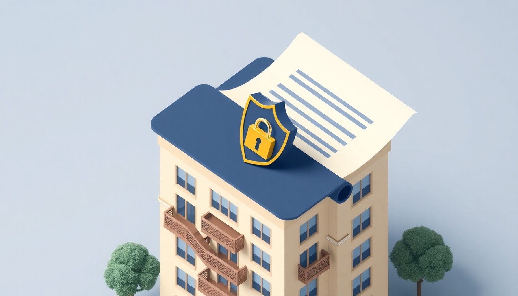 Kişisel veri koruması ve apartman hukuku illüstrasyonu