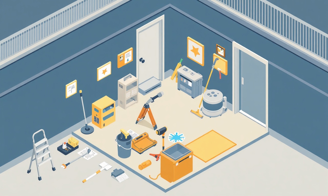 Apartman ortak alan bakım ve onarım sorumluluğu izometrik illüstrasyon