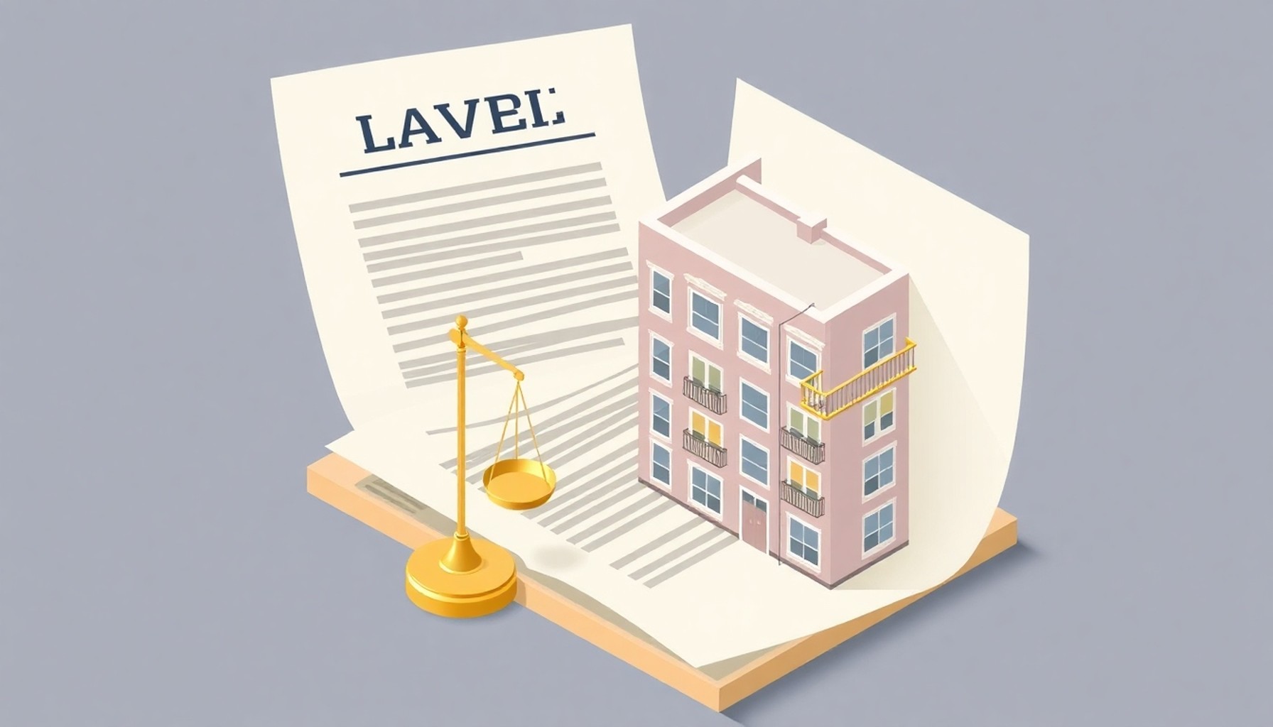 Apartman yasal çerçevesi ve balkon kullanım hakları sembolik illüstrasyon