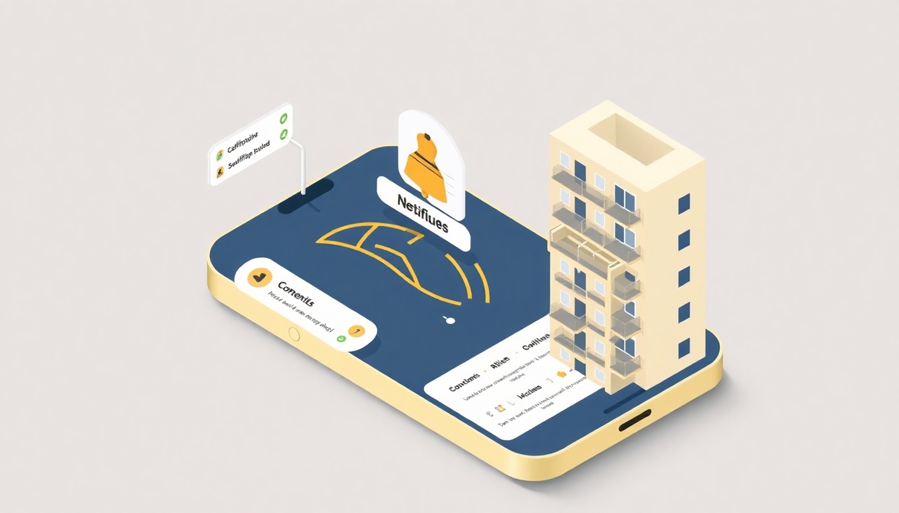 Apartman yönetim uygulaması üzerinden şikayet gönderme ekranı illüstrasyonu
