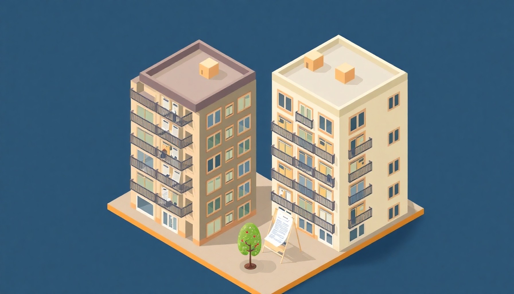 Kiracı ve malik arasında apartman bakım sorumluluğu illüstrasyonu