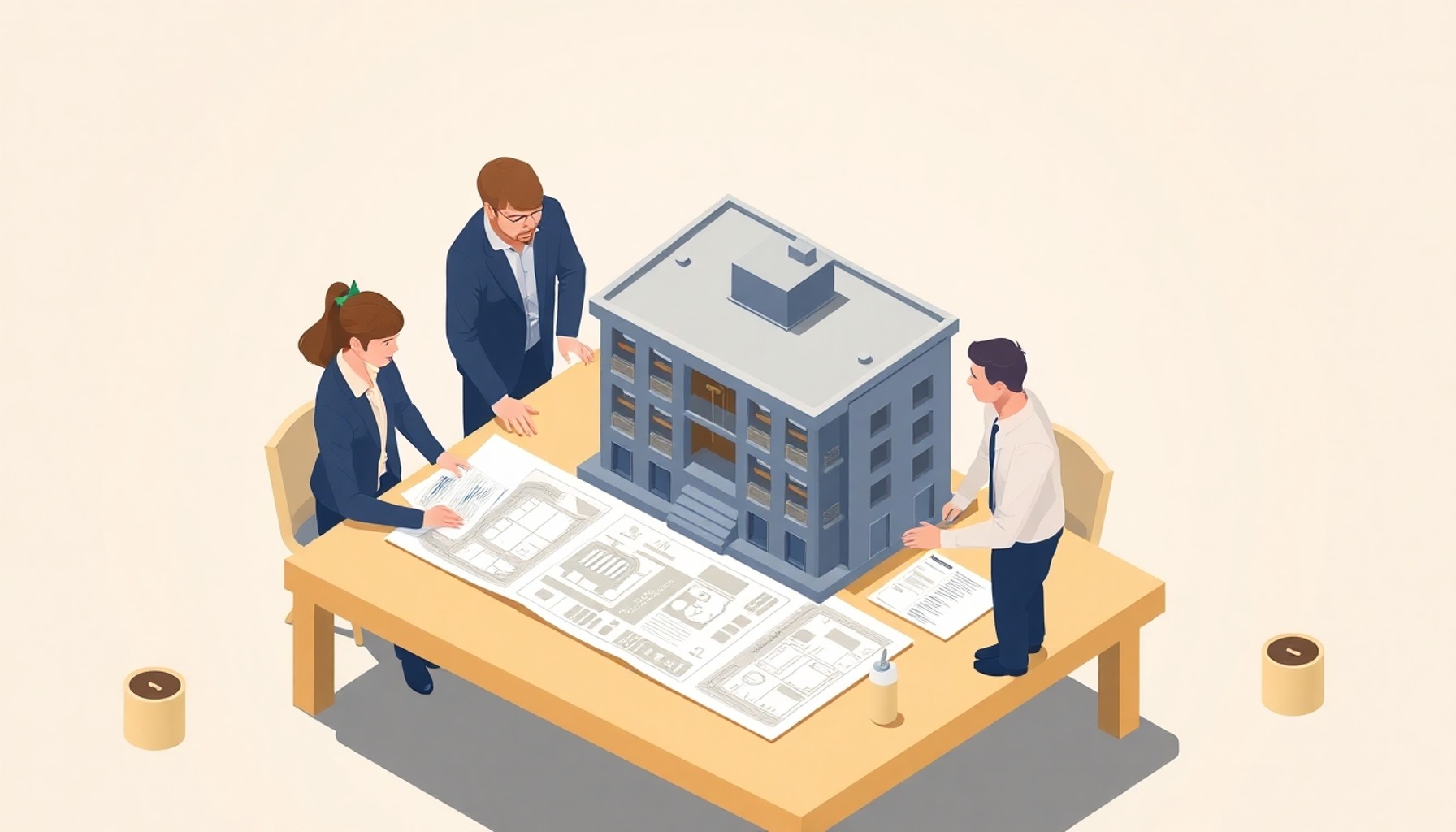 Apartman yönetimi bakım değerlendirme çizimi