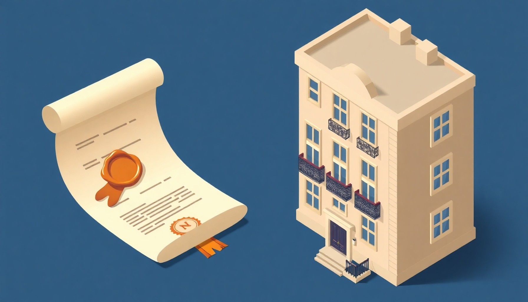 Tapu sicilindeki yönetim planı belgesi ve apartman cephesi