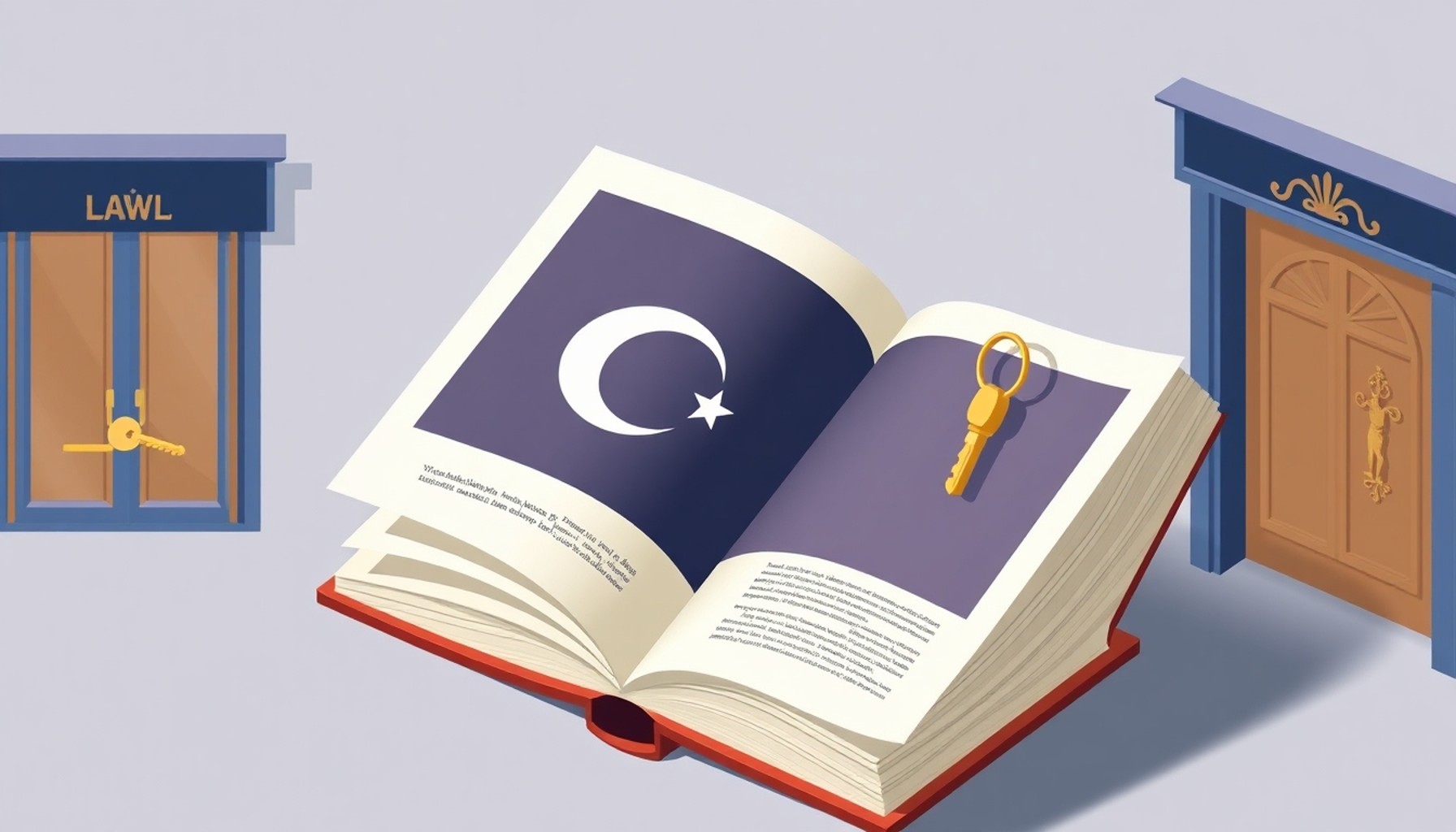 Türk hukuku kitabı ve ticari kiracılık hakları sembolü