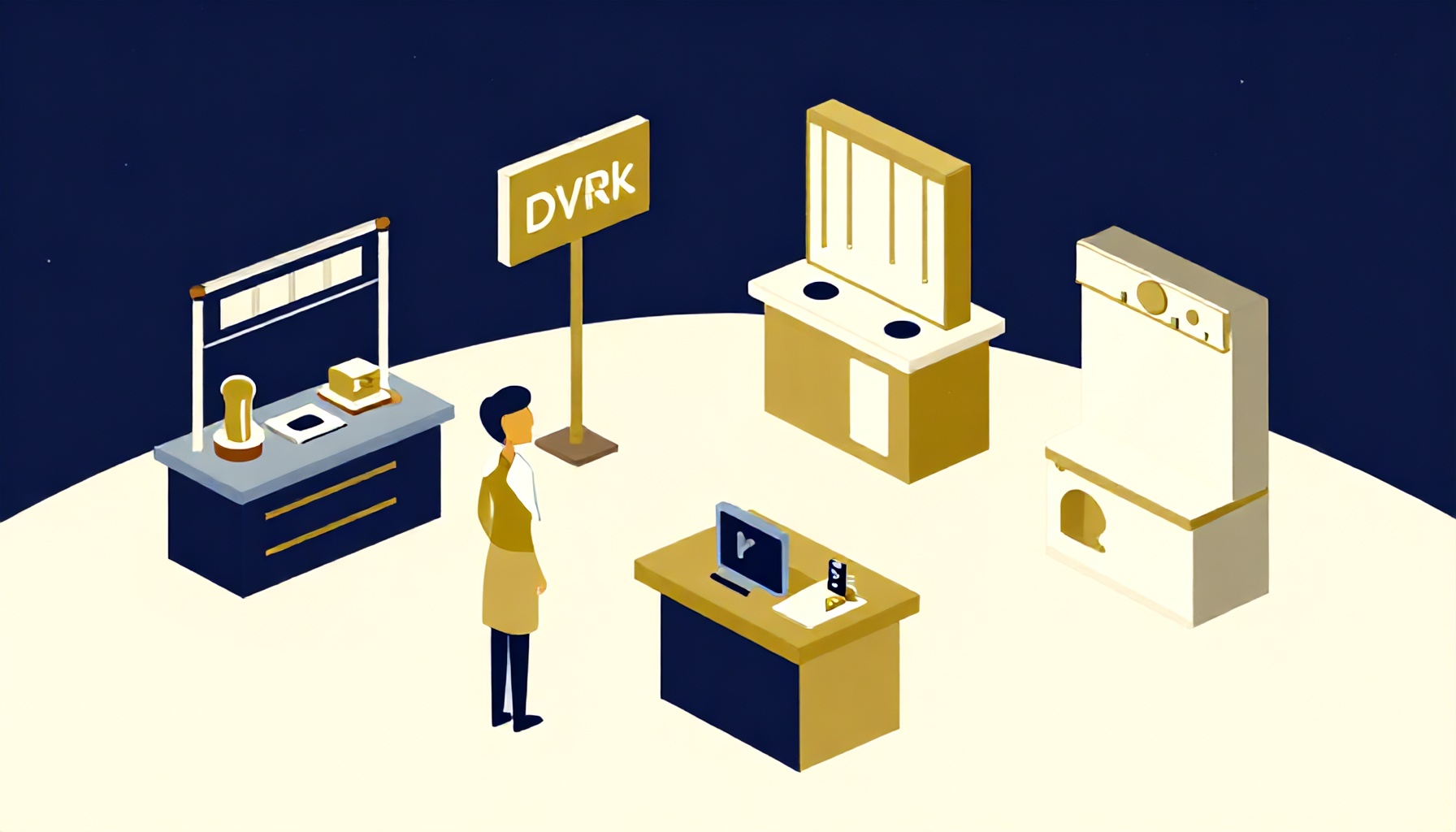 AVM içinde terzi, anahtar kesim ve optik dükkanı izometrik illüstrasyon