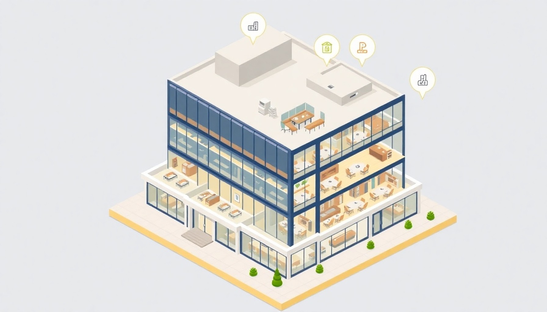 Plaza ofis kiracısı haklarının illüstrasyonu