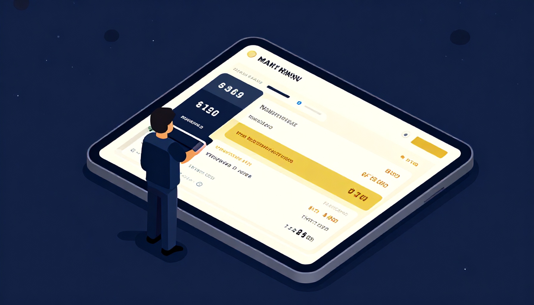 Site yönetimi platformu kiracı yönetim koordinasyonu dijital pano izometrik illüstrasyon