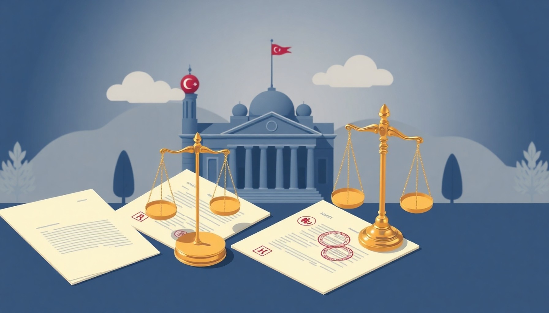 Türkiye'de dövizli kira sözleşmelerine ilişkin yasal çerçeveyi temsil eden illüstrasyon