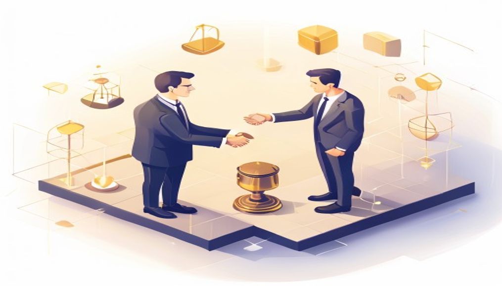 İki iş insanı sözleşme imzalıyor