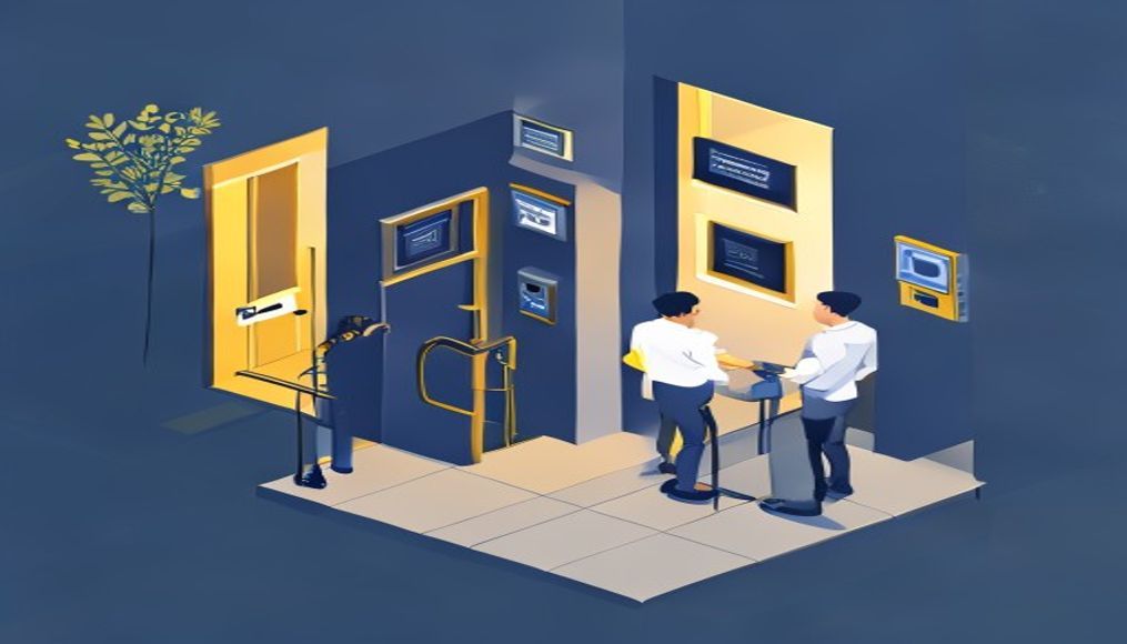 Ofis katının ayrı girişinin kapatılmasında kullanılan teknik uygulamalar