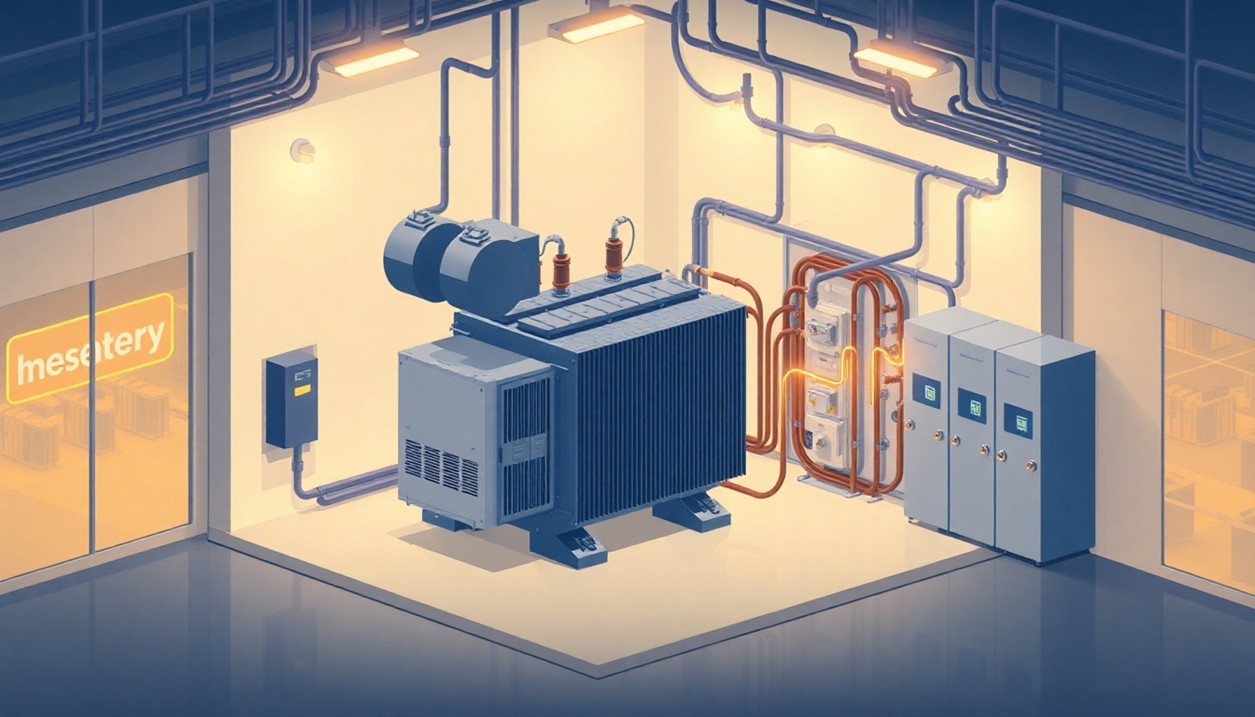 AVM elektrik dağıtım panosu ve voltaj dalgalanması temsili görseli