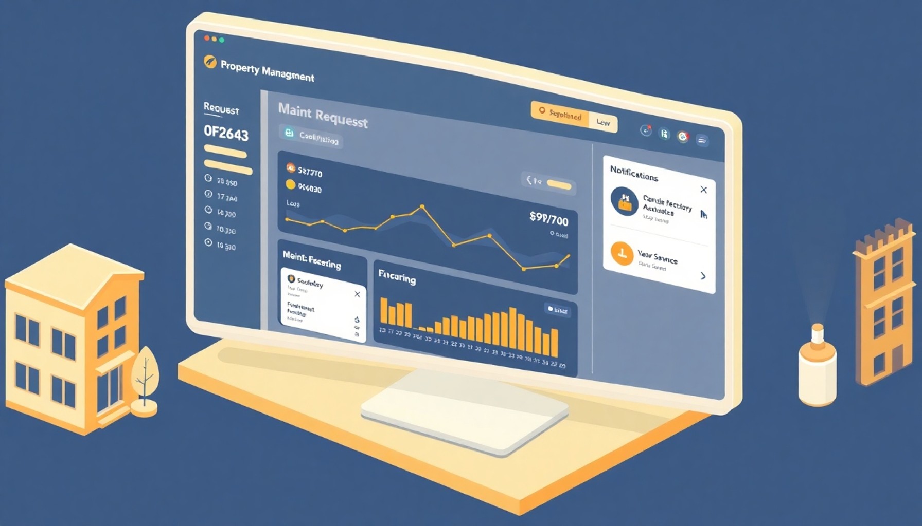 Dijital site yönetim platformu arıza takip ve bildirim ekranı temsili görseli