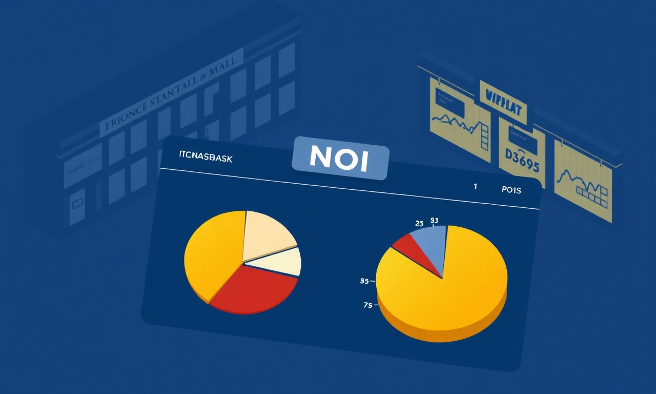 NOI net faaliyet geliri kavramını ve AVM yatırım analizini gösteren finansal gösterge paneli