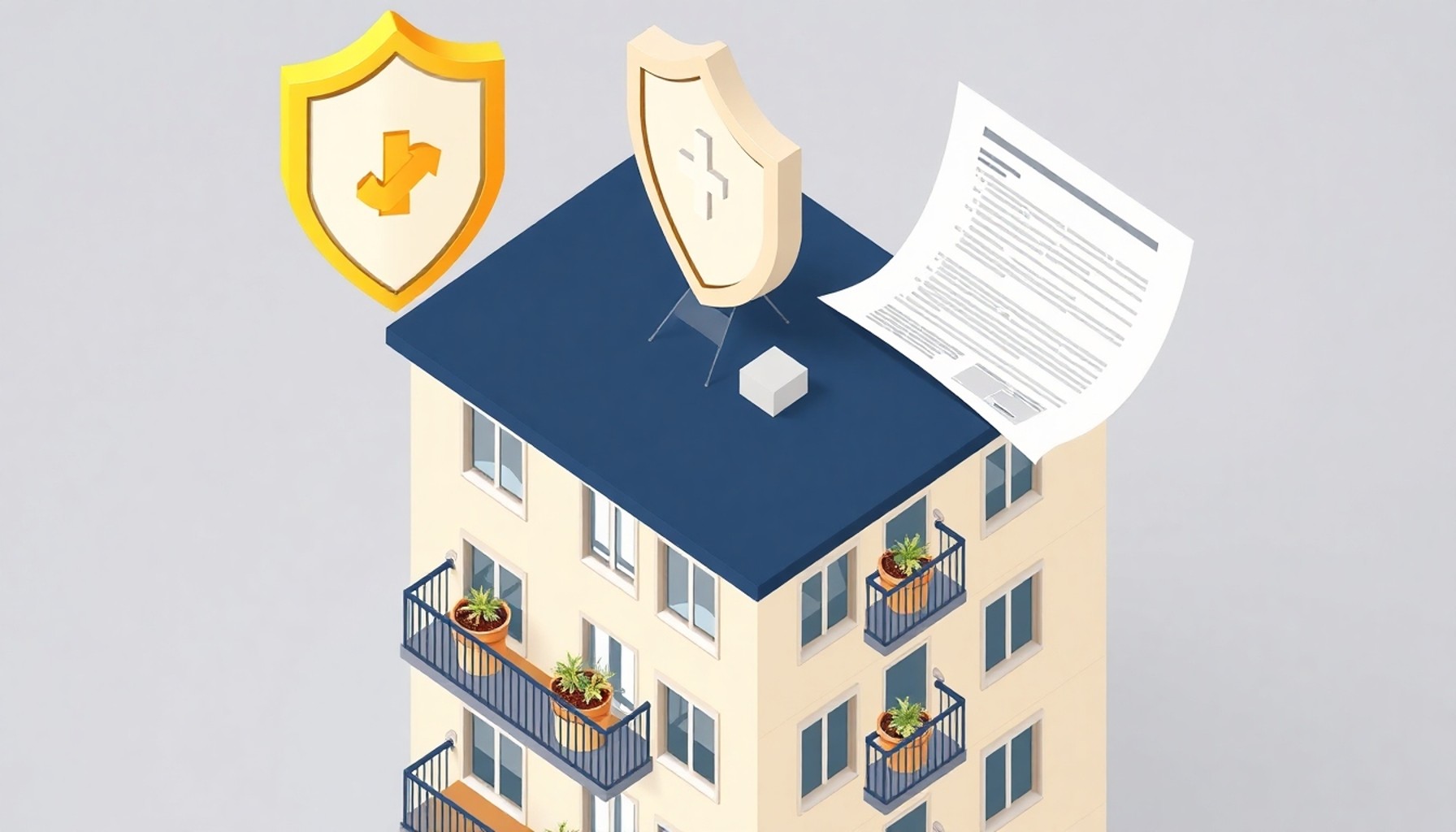 Konut sigortası ve apartman güvencesi illüstrasyonu