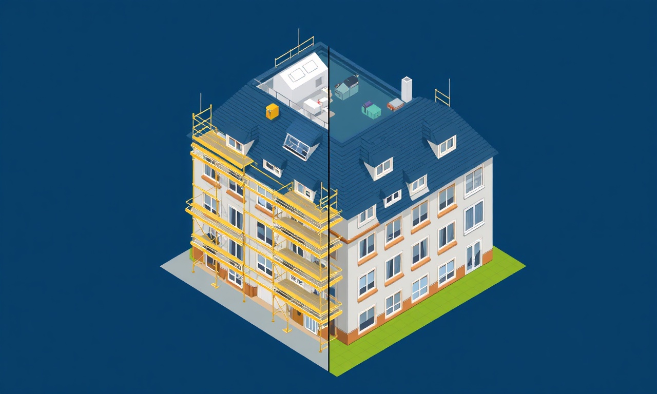 12 daireli apartmanda çatı onarımı karar ve uygulama süreci uygulamalı senaryo illüstrasyonu