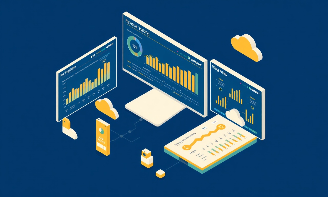 Dijital ciro takip sistemi ve otomasyon araçlarını gösteren izometrik dashboard illüstrasyonu