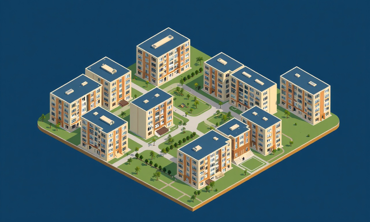 Çok bloklu konut sitesi kampüs düzeni genel görünüm