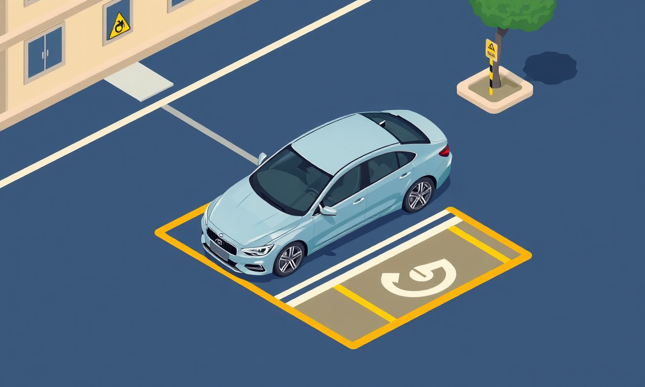 Engelli otopark yerine izinsiz park etmenin yasal sonuçlarını anlatan illüstrasyon