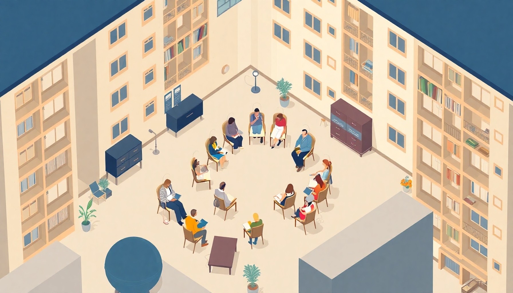 Apartman sakinleri kat malikleri toplantısında erişilebilirlik kararı alıyor