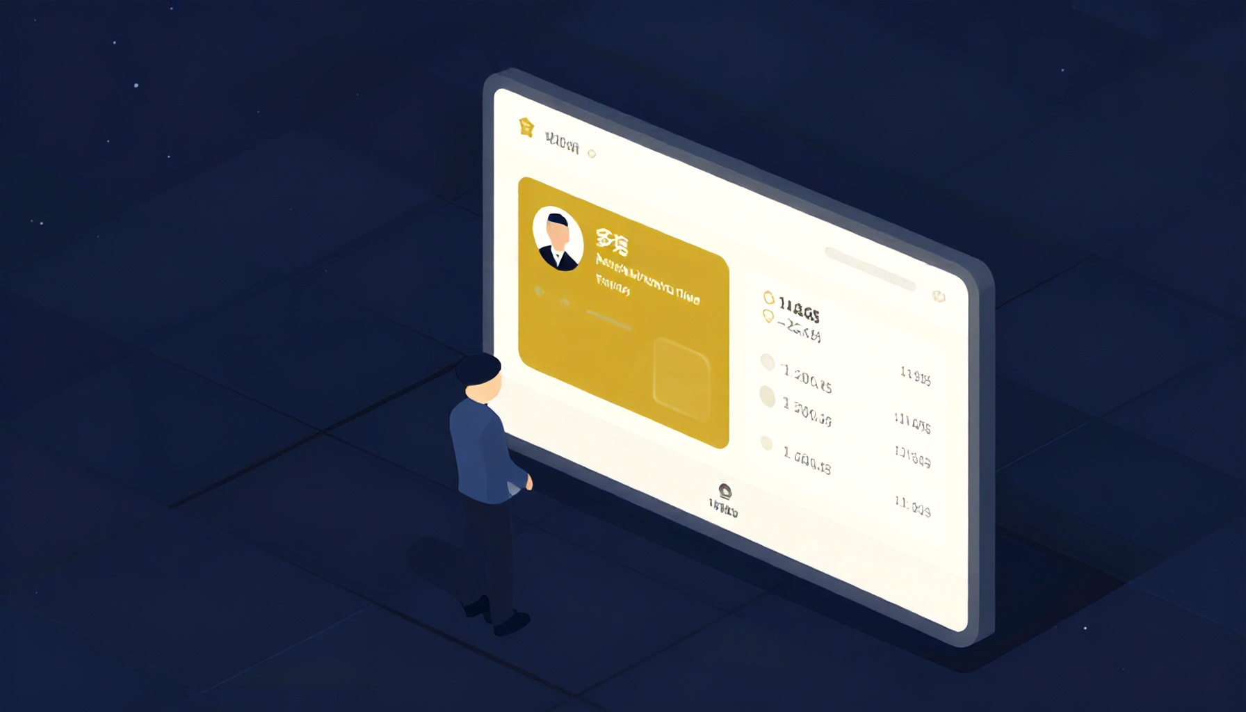Dijital site yönetimi platformu kontrol paneli illüstrasyonu
