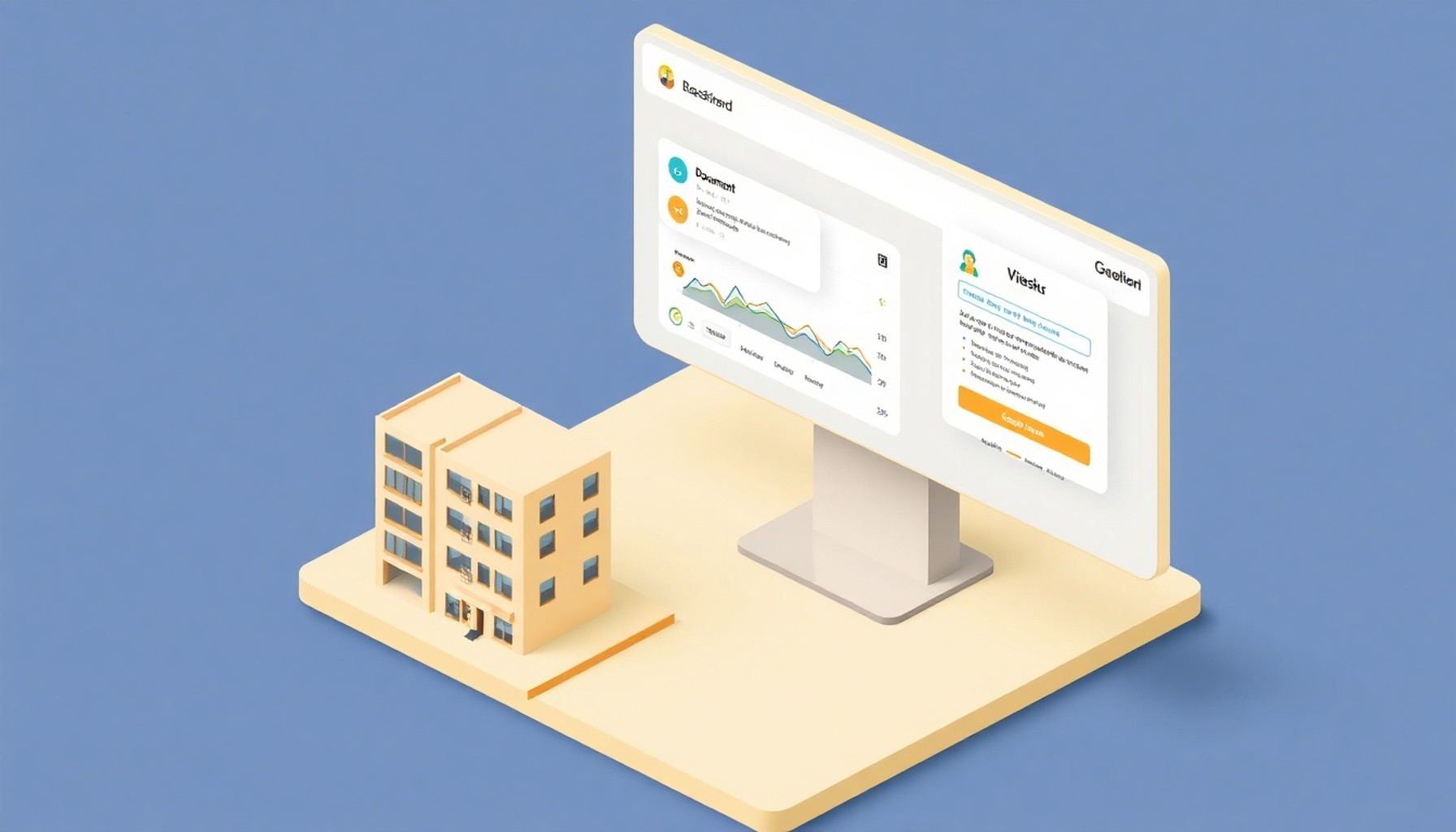 Dijital yönetim platformu ve apartman — Site Yönetimi dijital çözüm görseli