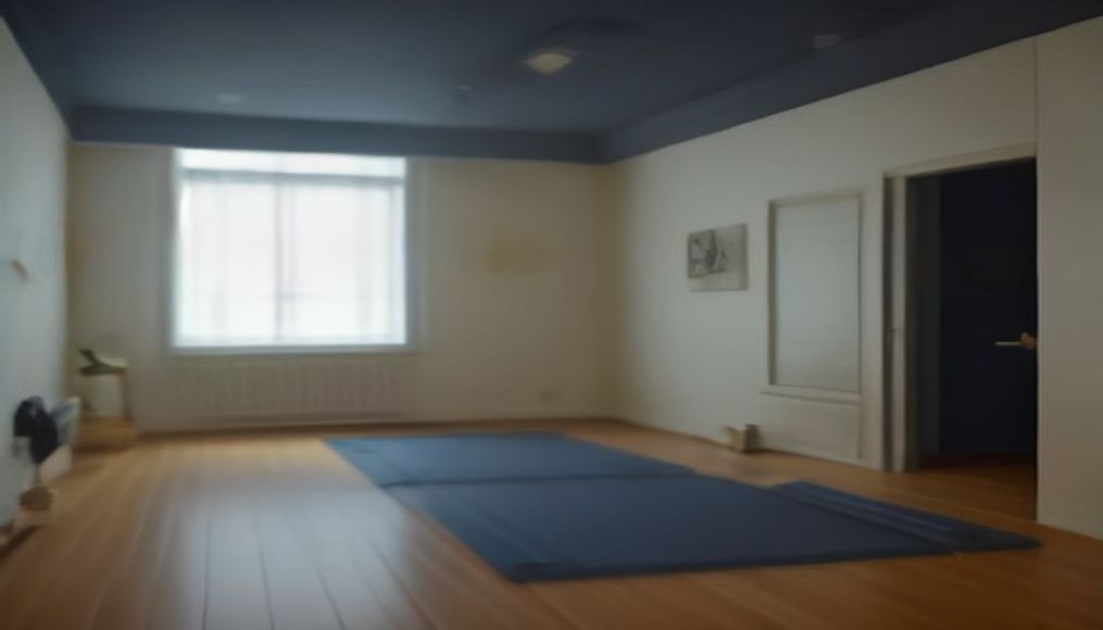 Rezidans ortak fitness salonunun kesit görünümü, rezervasyon tableti ve eğitmen not defteri.