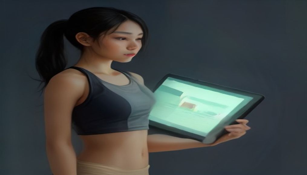 Fitness eğitmeni ve şehir manzarası.