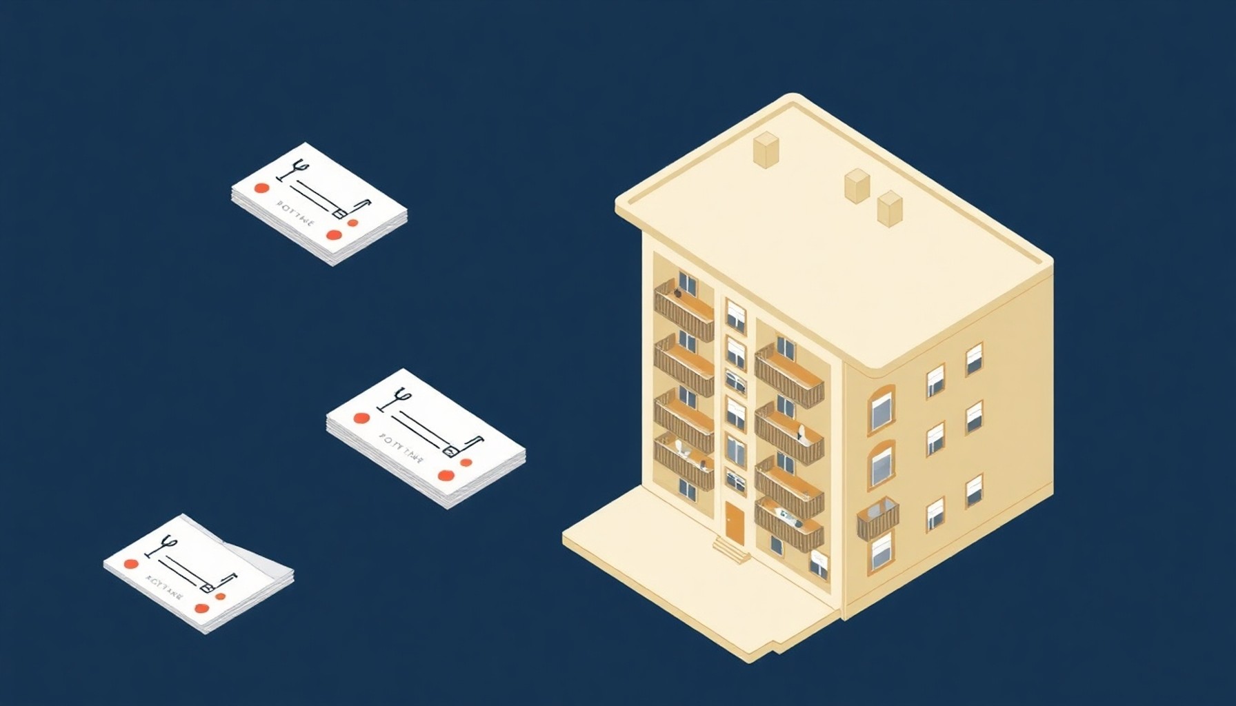 Oy kartları ve apartman kesit görünümü temsili görseli