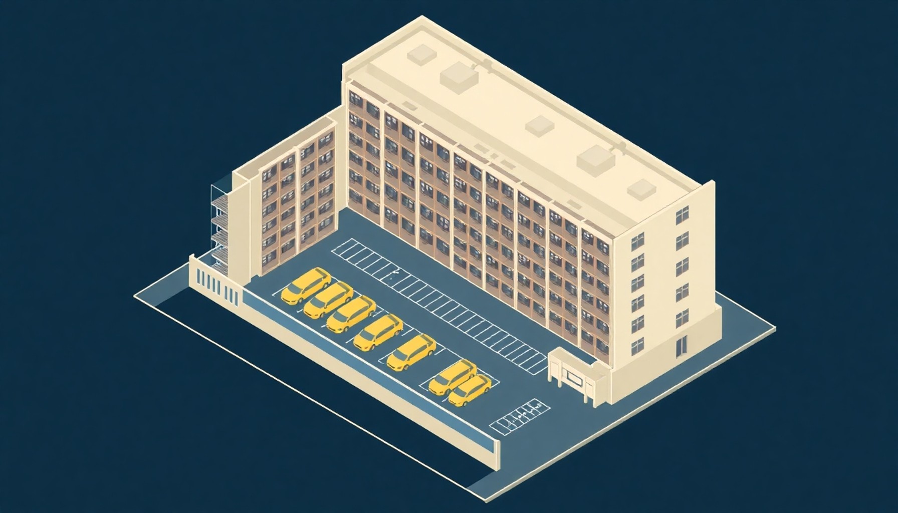Apartman kat planında ortak alan ve bağımsız bölüm ayrımı
