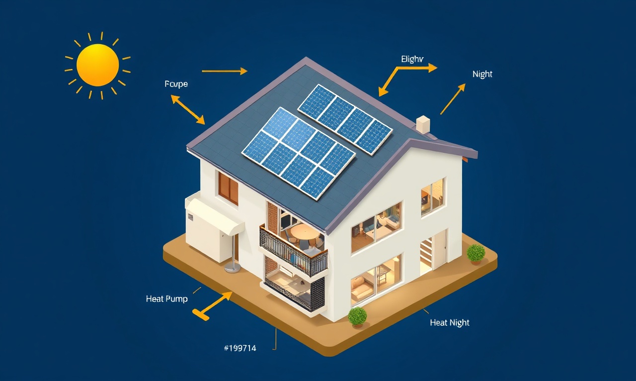Güneş enerjisi ve ısı pompası hibrit sistem tasarımı çatı görünümü