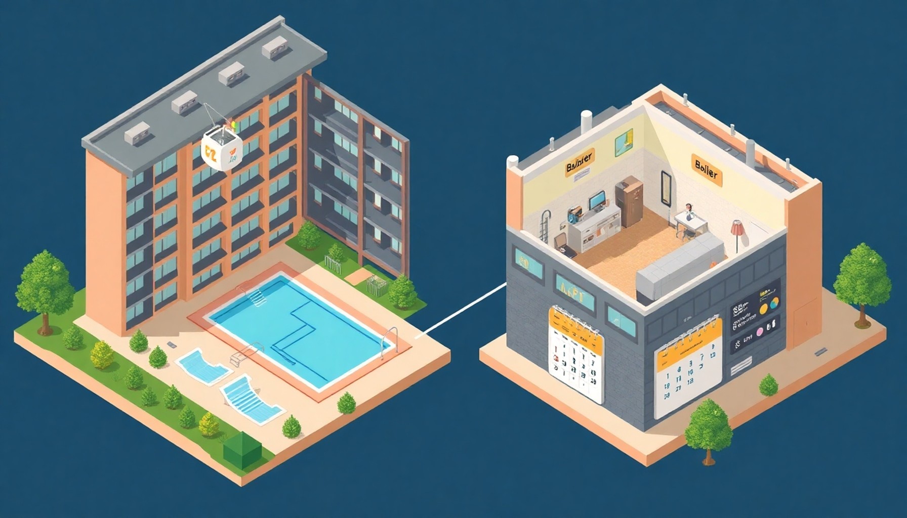 Apartman sitesinde kalorifer ve havuz sezon takvimi karşılaştırması