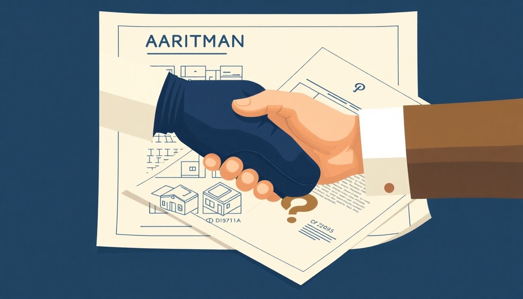 El sıkışma ve apartman planı üzerinde soru işareti — sözleşmesiz iş ilişkisi