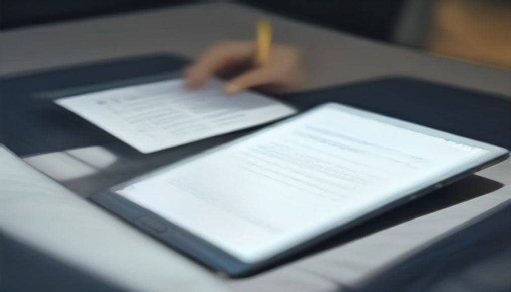 Cezanın sözleşmede yer alıp almadığını kontrol eden bir tablet ekranı
