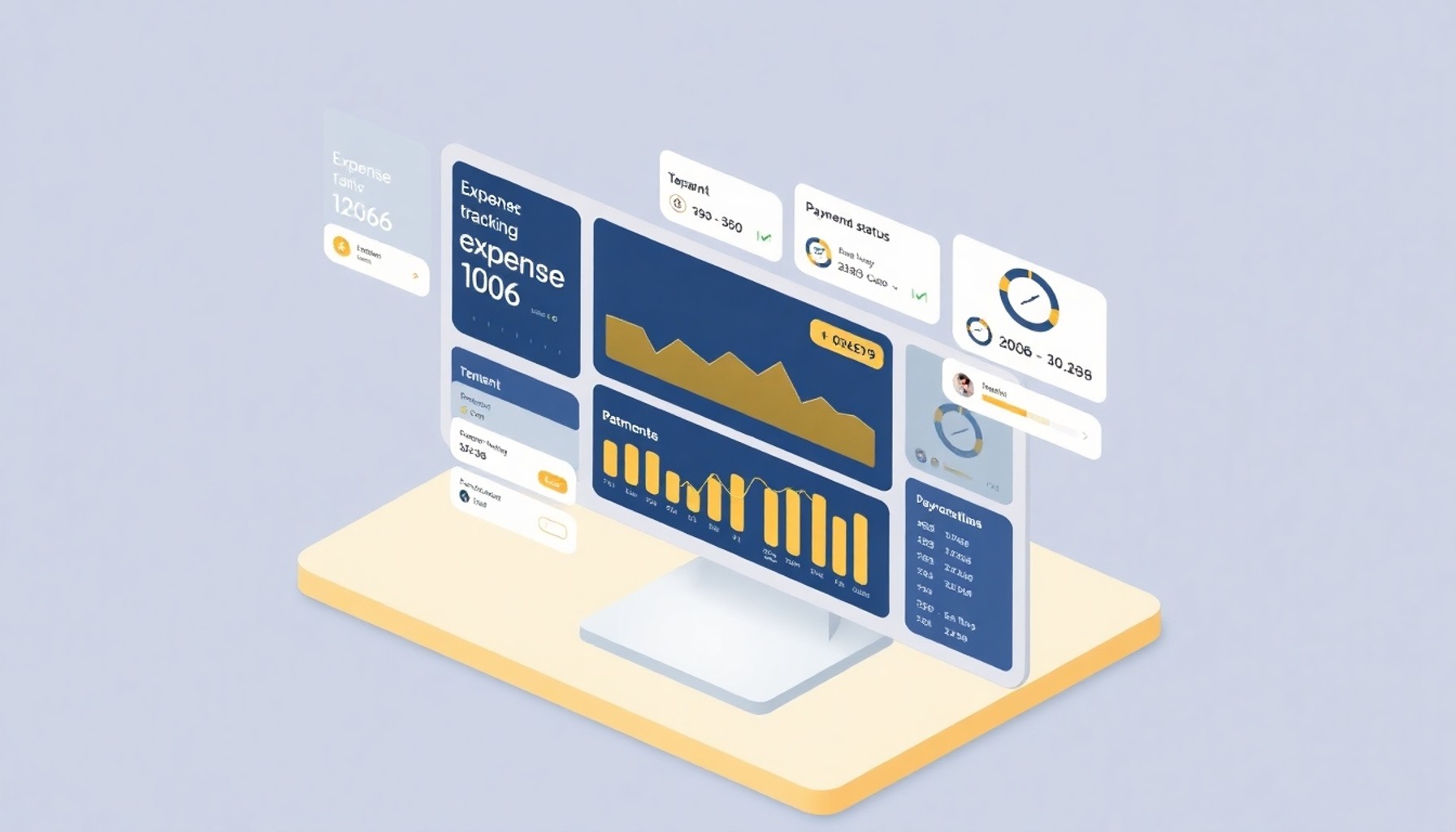 Site Yönetimi platformunun ortak gider takip ve bildirim özelliklerini gösteren illüstrasyon