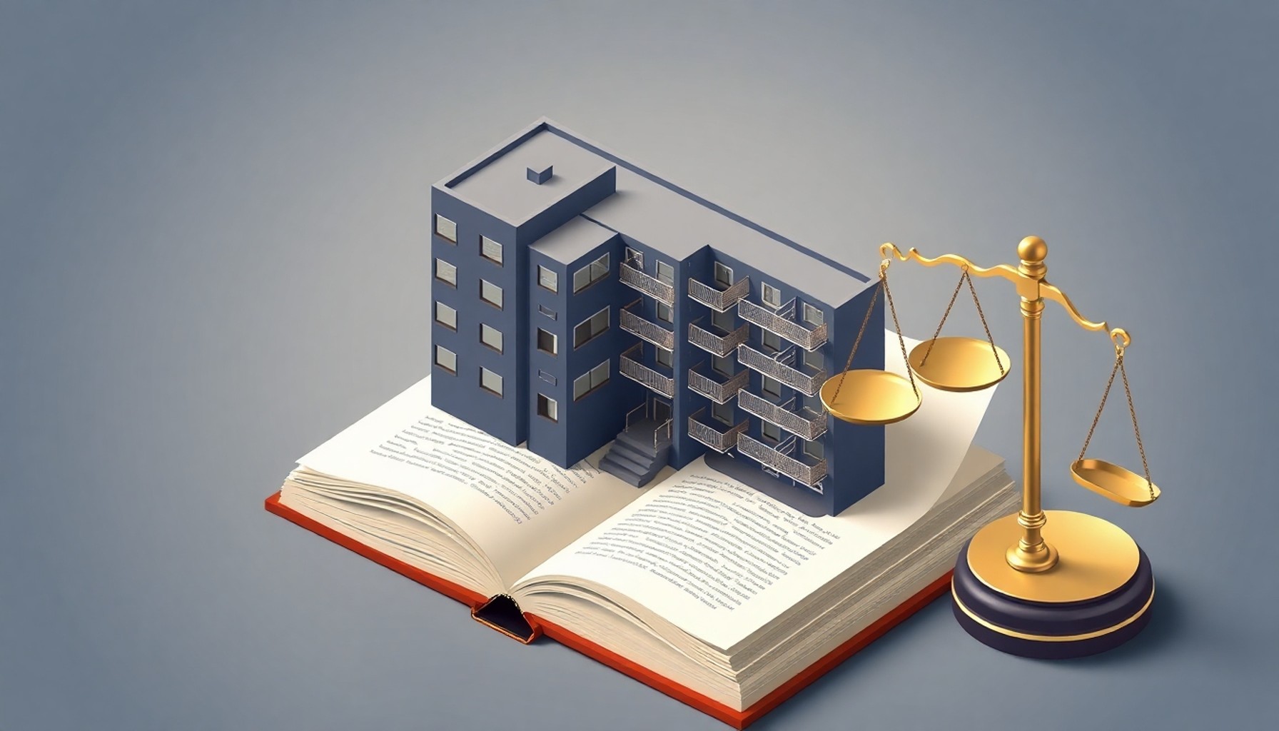 Kat mülkiyeti hukuku ve apartman yaşamı illüstrasyonu
