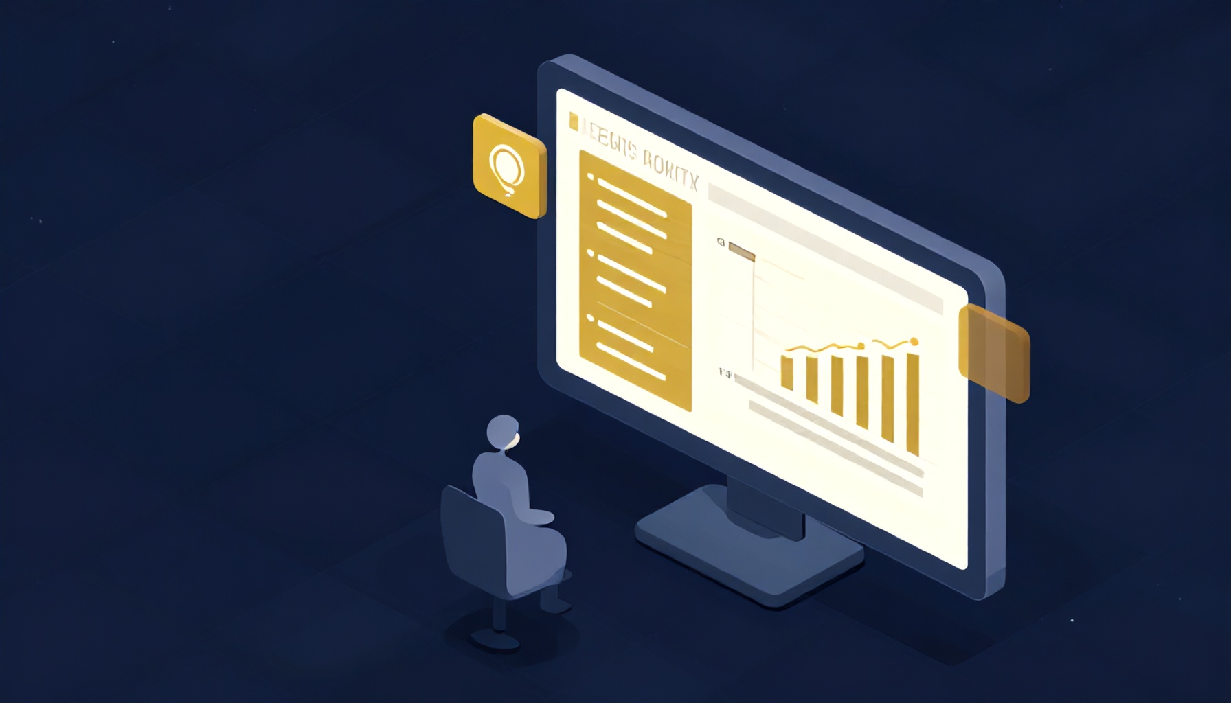 AVM ve plaza yönetimi için dijital platform kullanımını gösteren isometrik illüstrasyon