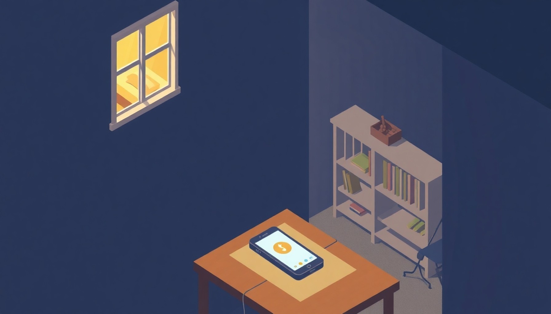 Gece apartmanda acil telefon araması — isometrik illüstrasyon