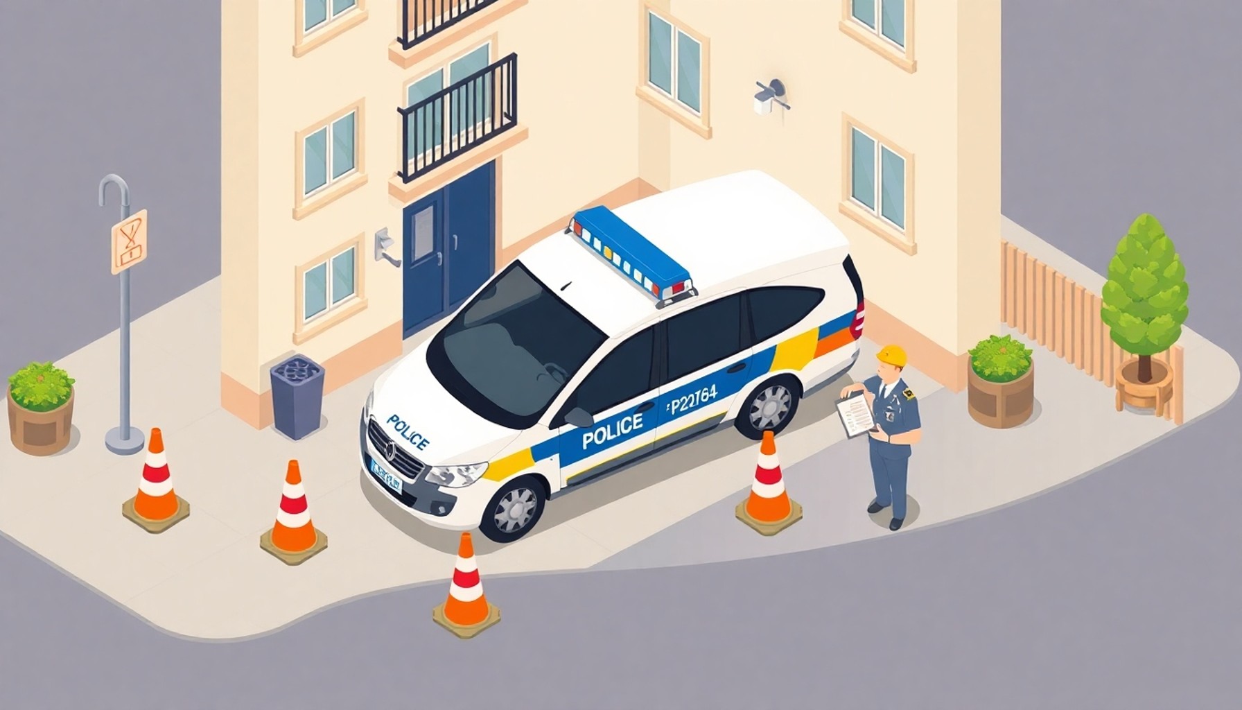 Trafik polisinin garaj önüne gelmesi