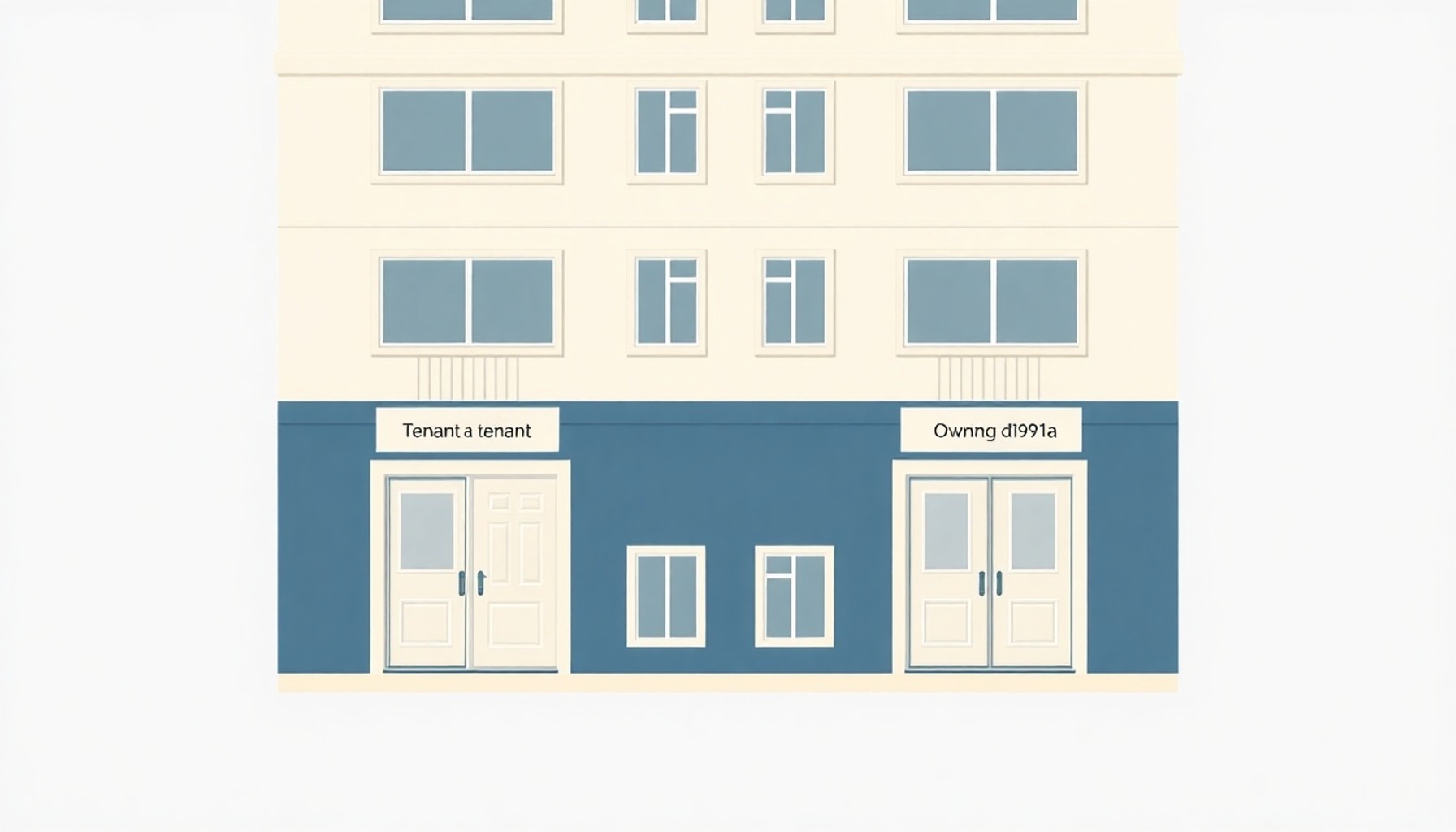 Kiracı ve malik hakları — apartman hukuku illüstrasyonu