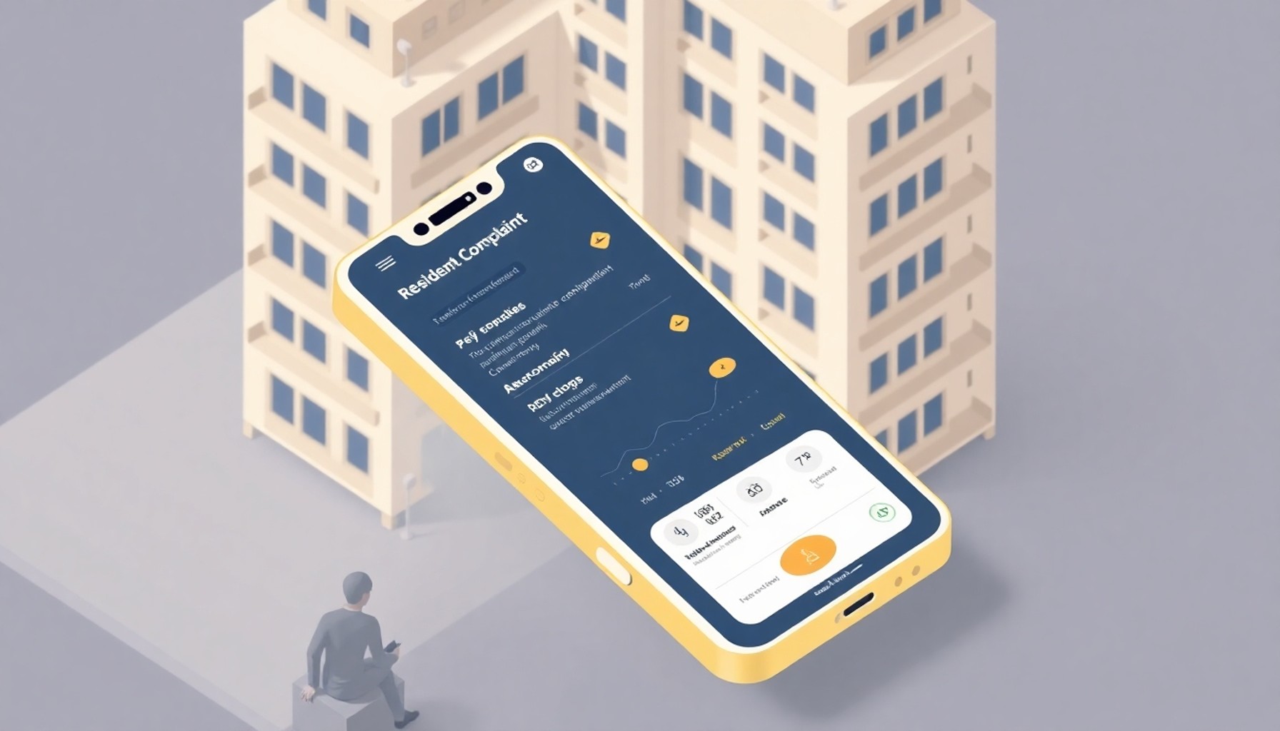Sakin şikayet takip uygulaması — Site Yönetimi platformu illüstrasyonu